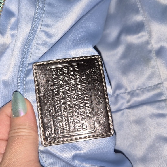 Coach Poppy Blue and Green Tote Bag W/3 Hangtags - Picture 3 of 13